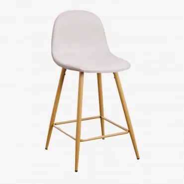 Banqueta Alta Glamm Madeira Natural & Beige Creme & ↑65 Cm - Sklum