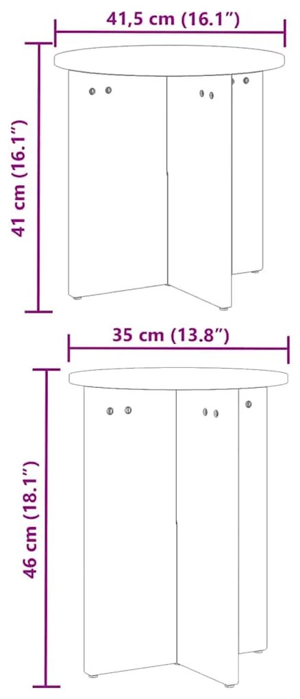Mesa de centro 2 pcs Natural 41,5 x 41,5 x 41 cm