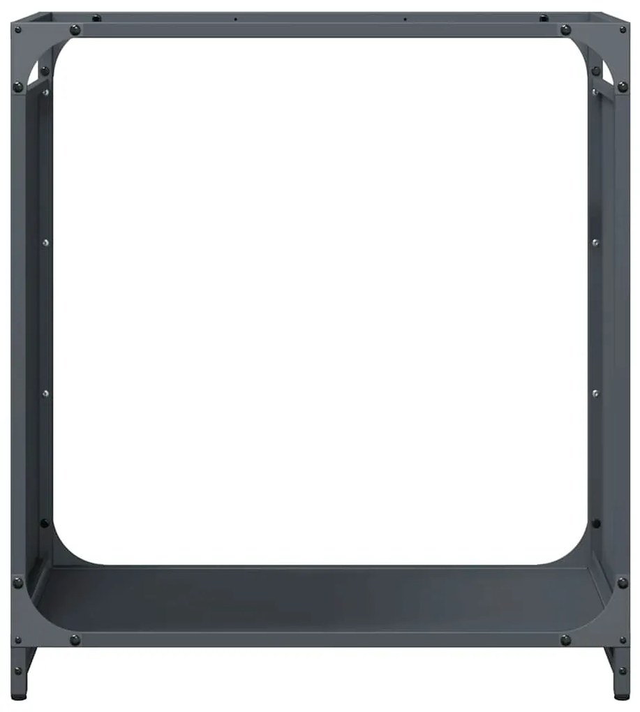 Suporte para lenha 60x28x65 cm aço laminado a frio antracite