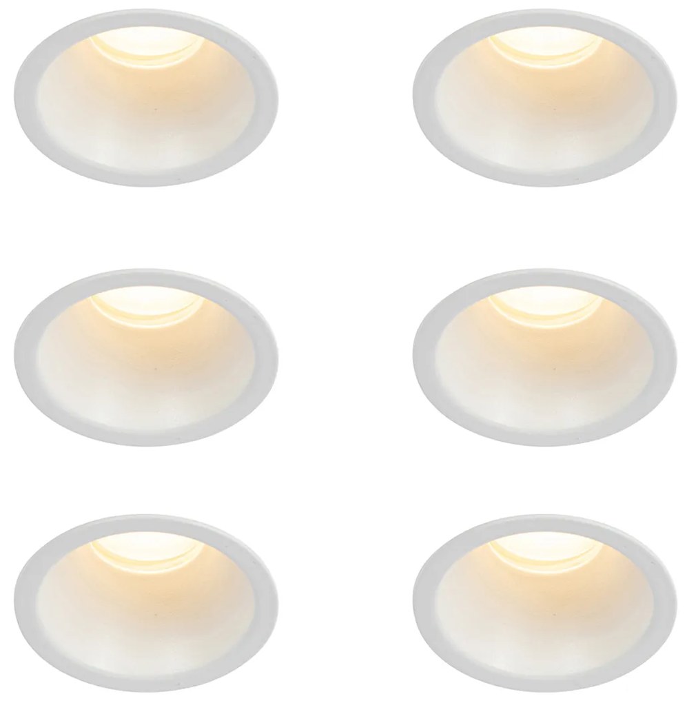 Conjunto de 6 Spots Embutidos Brancos GU10 35mm IP44 - Dept Moderno