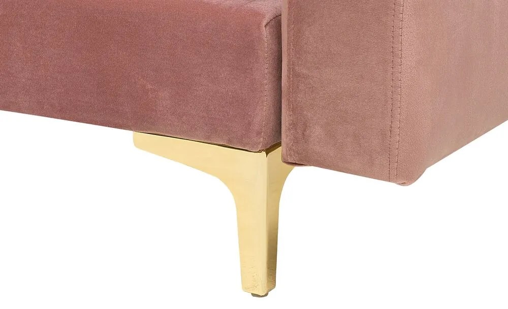 Sofá de canto 4 lugares em veludo rosa à direita ABERDEEN Beliani