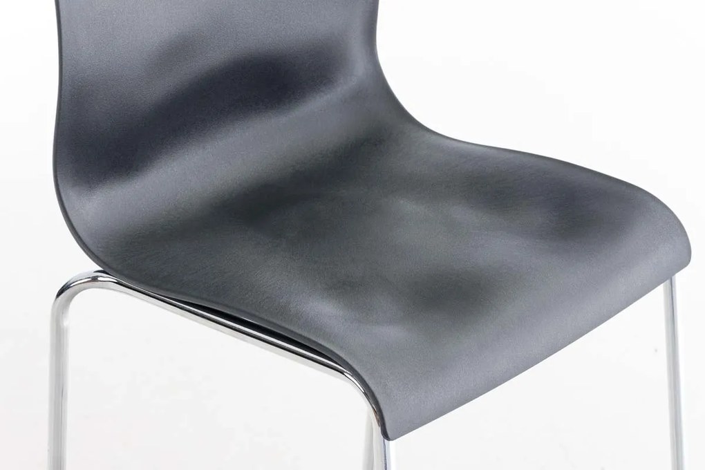 Banco de bar Hoover em plástico e com estrutura cromada 43 x 100 x 48 cm Cinzento