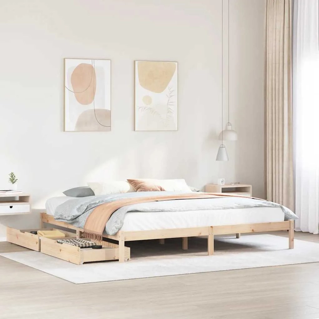 Cama sem colchão 180x200 cm madeira de pinho maciça
