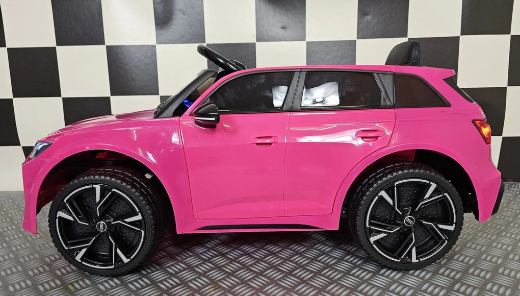 Carro elétrico para Crianças Audi RS6 12V Pneus Borracha EVA e Assento de couro Rosa