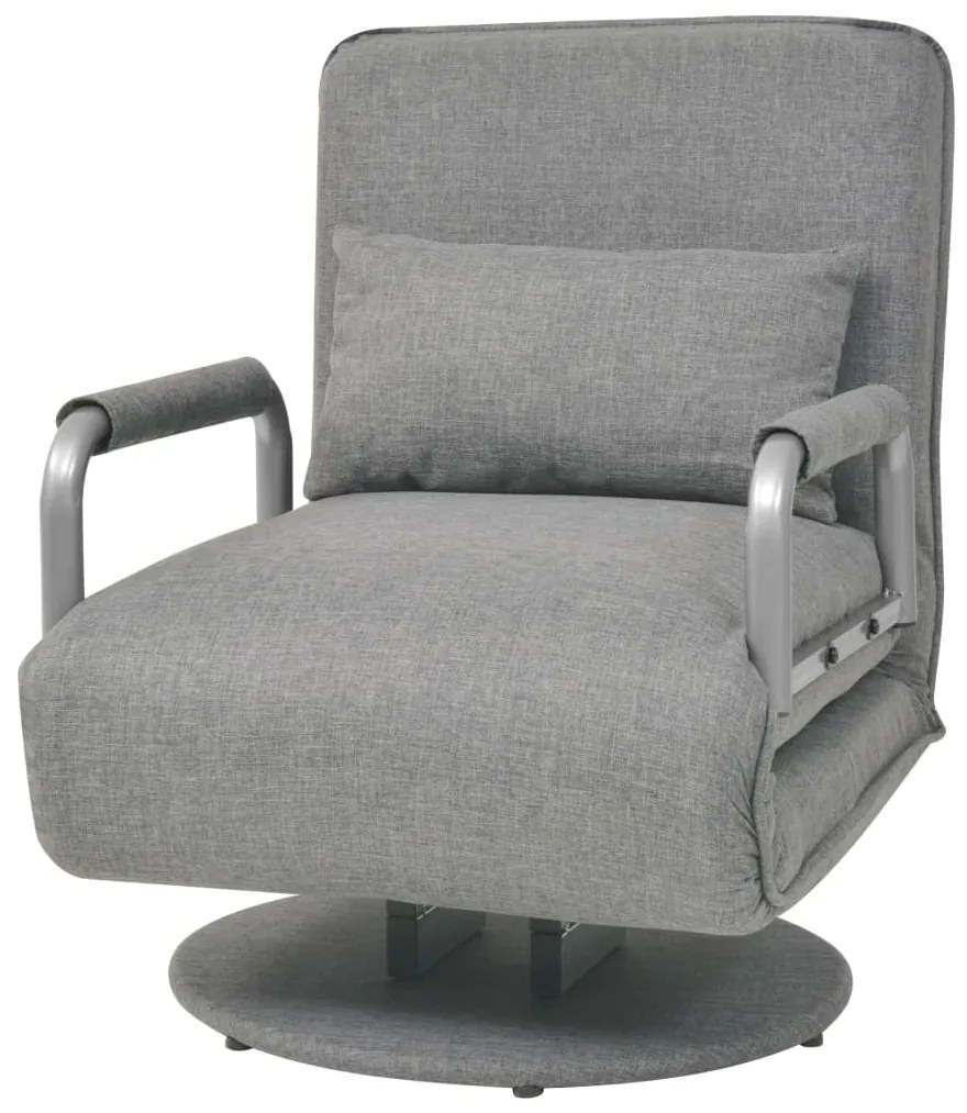 Poltrona/Cama Giratória em Tecido - Cinzento-Claro - Design Moderno