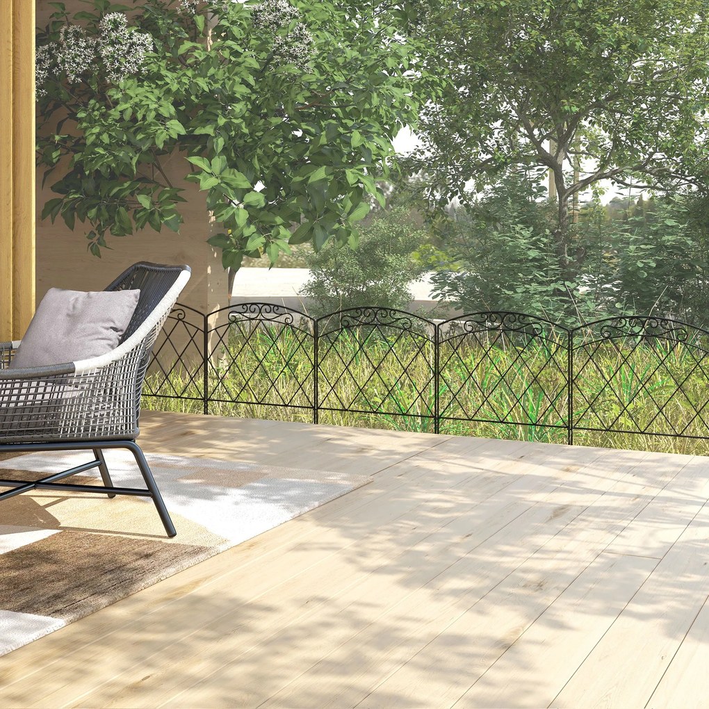 Cercas de Jardim 305x61 cm Conjunto de 5 Cercas Decorativas para Jardi