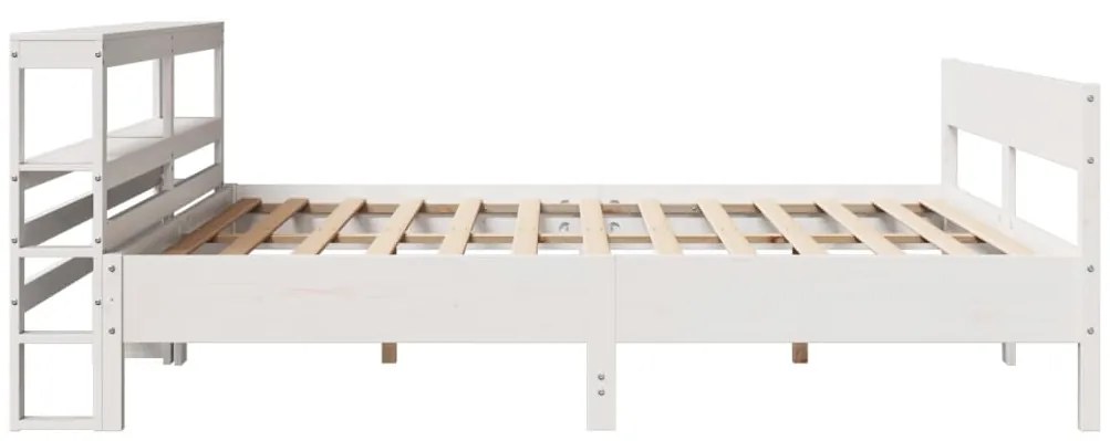 Cama sem colchão 200x200 cm madeira de pinho maciça branco