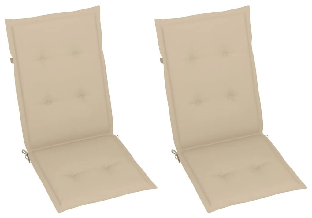Cadeiras jardim reclináveis c/ almofadões 2 pcs acácia maciça