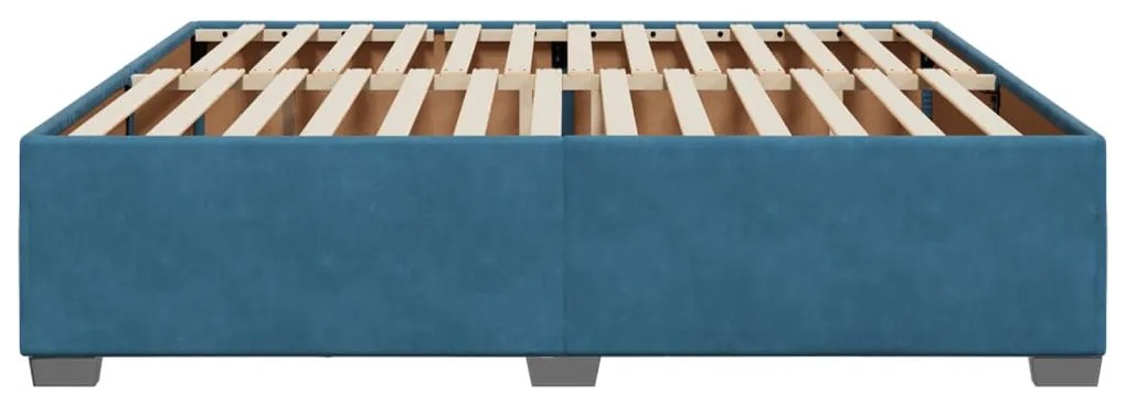 Estrutura de cama 200x200 cm veludo azul