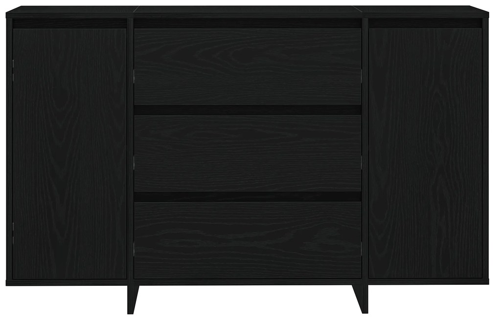 Sideboard Preto Carvalho 120x41x75 cm Madeira de Engenharia