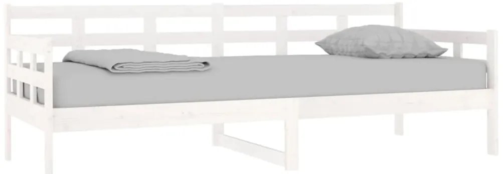 Sofá-cama 80x200 cm madeira de pinho maciça branco