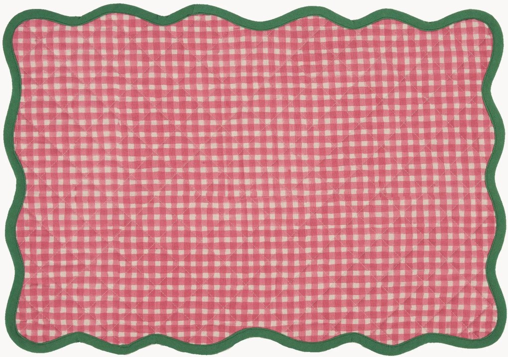 Individual de mesa acolchoado aos quadrados Scallop