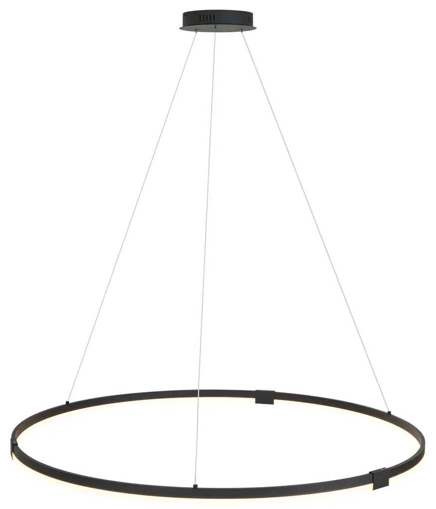 Candeeiro suspenso de design preto 120cm Incl. LED regulável em 3 níveis - Anello