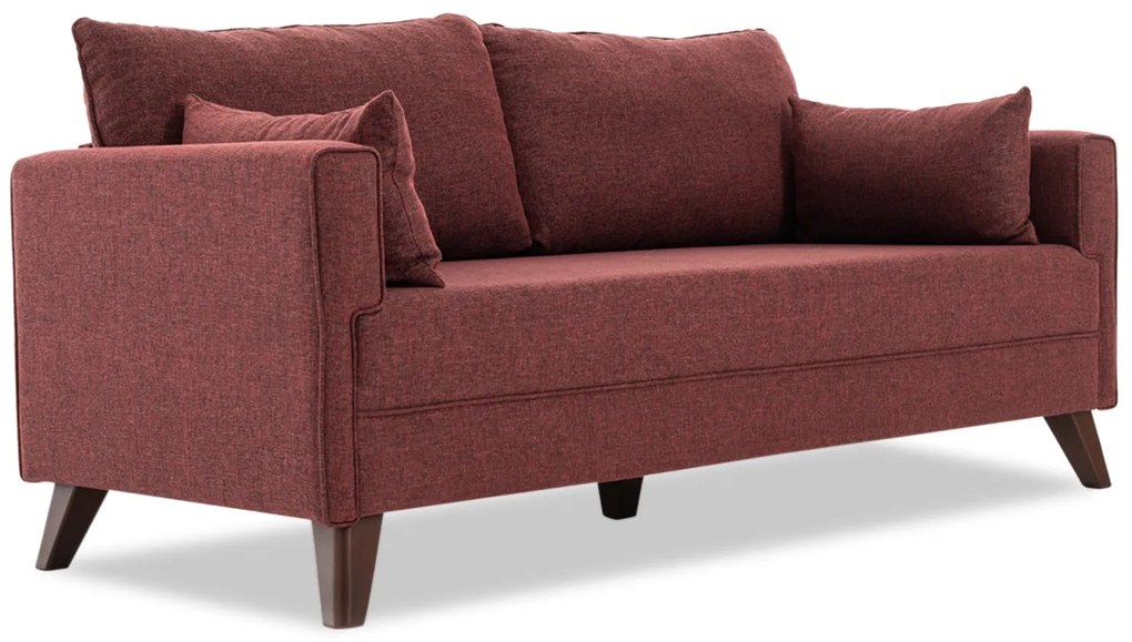 Sofá de 3 Lugares Bella – Vermelho Claret – 208x85x81 cm