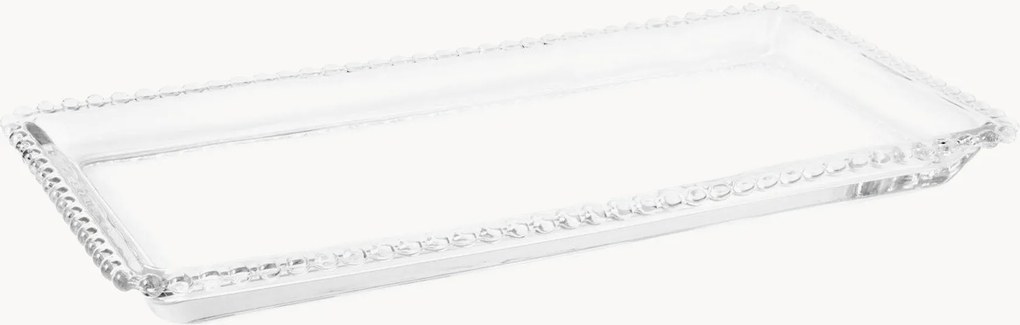 Tabuleiros de vidro com borda de contas Collier, conjunto de 6