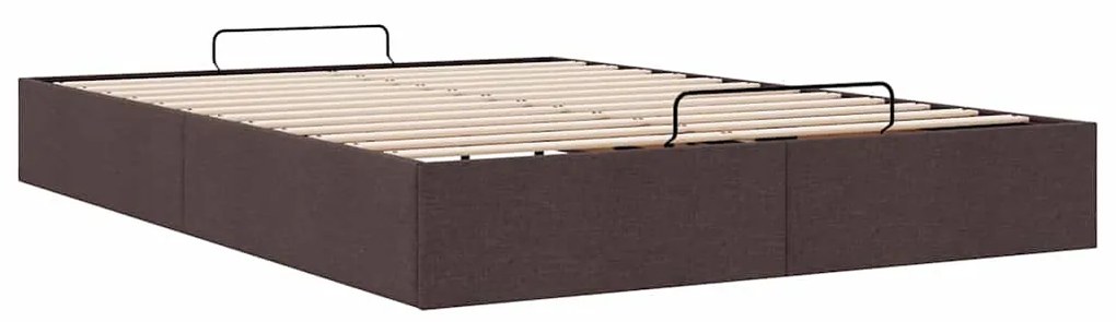 Estrutura de cama otomana sem colchão 140x200cm castanho-escuro