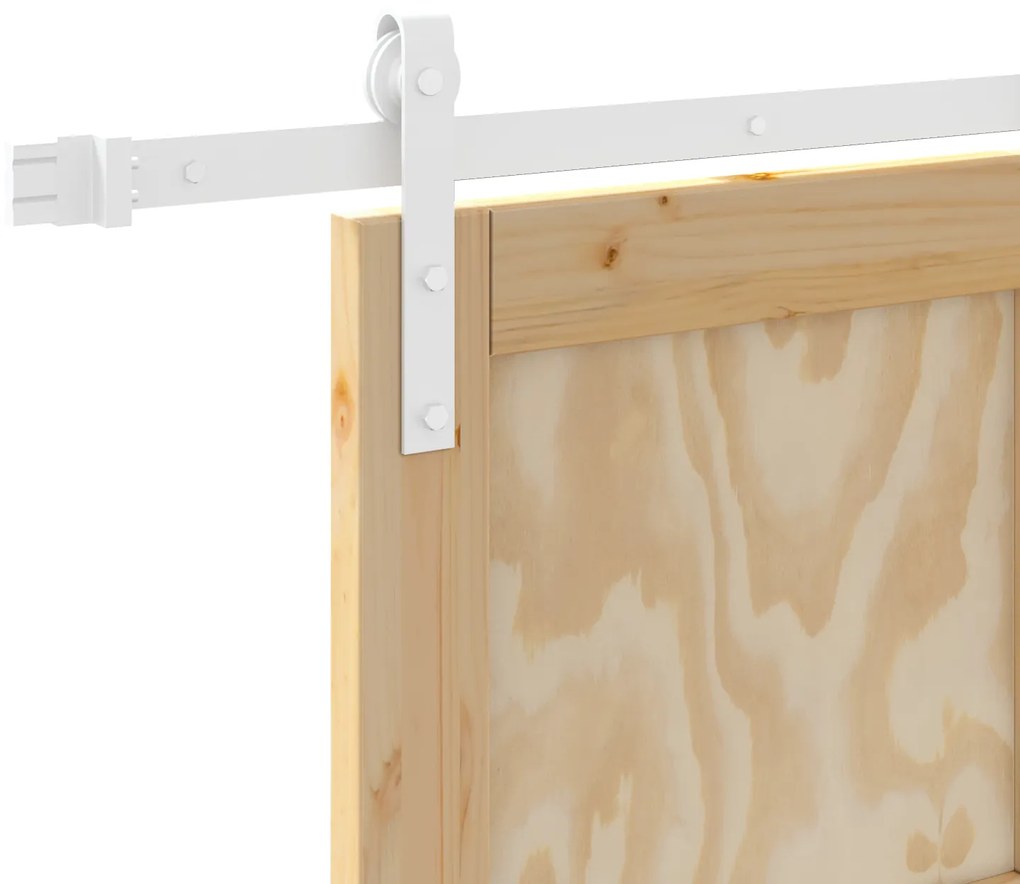 Porta Deslizante com Conjunto de Ferragens 83x202 cm Madeira Sólida de