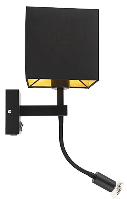 LED Candeeiro de Parede Inteligente Preto com USB incl. Wifi A60 e GU10 - Zeno Moderno