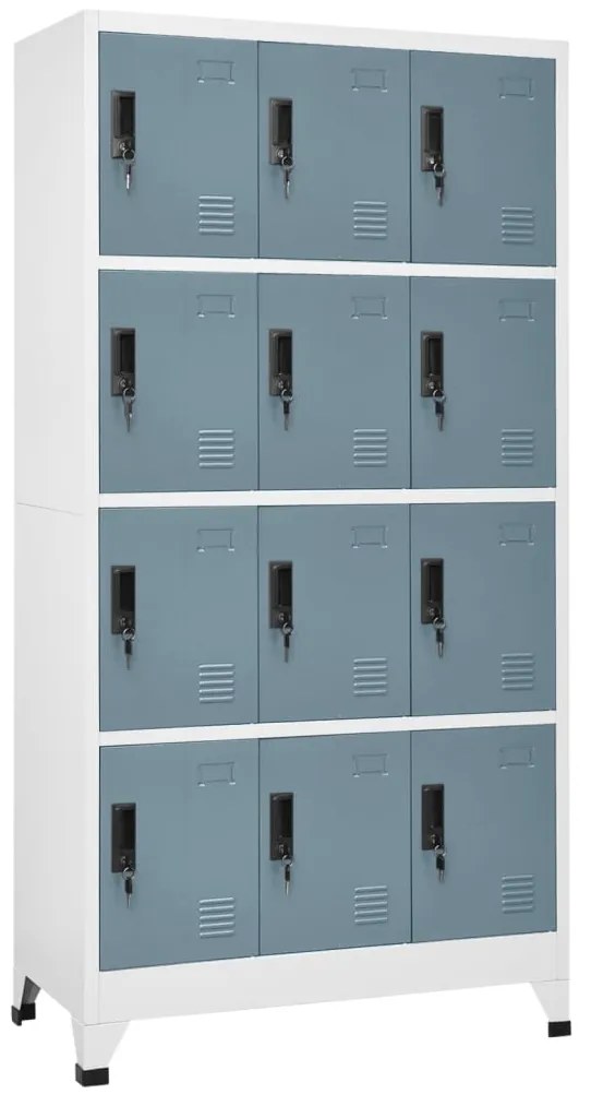 Cacifo aço 90x45x180 cm cinza-claro e cinza-escuro
