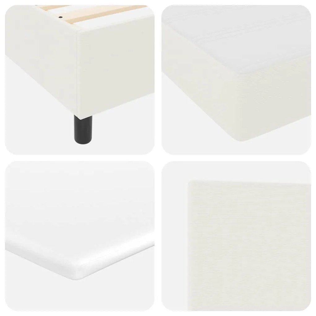 Cama Box com Colchão Creme 80x200 cm Tecido de Veludo Cotelê