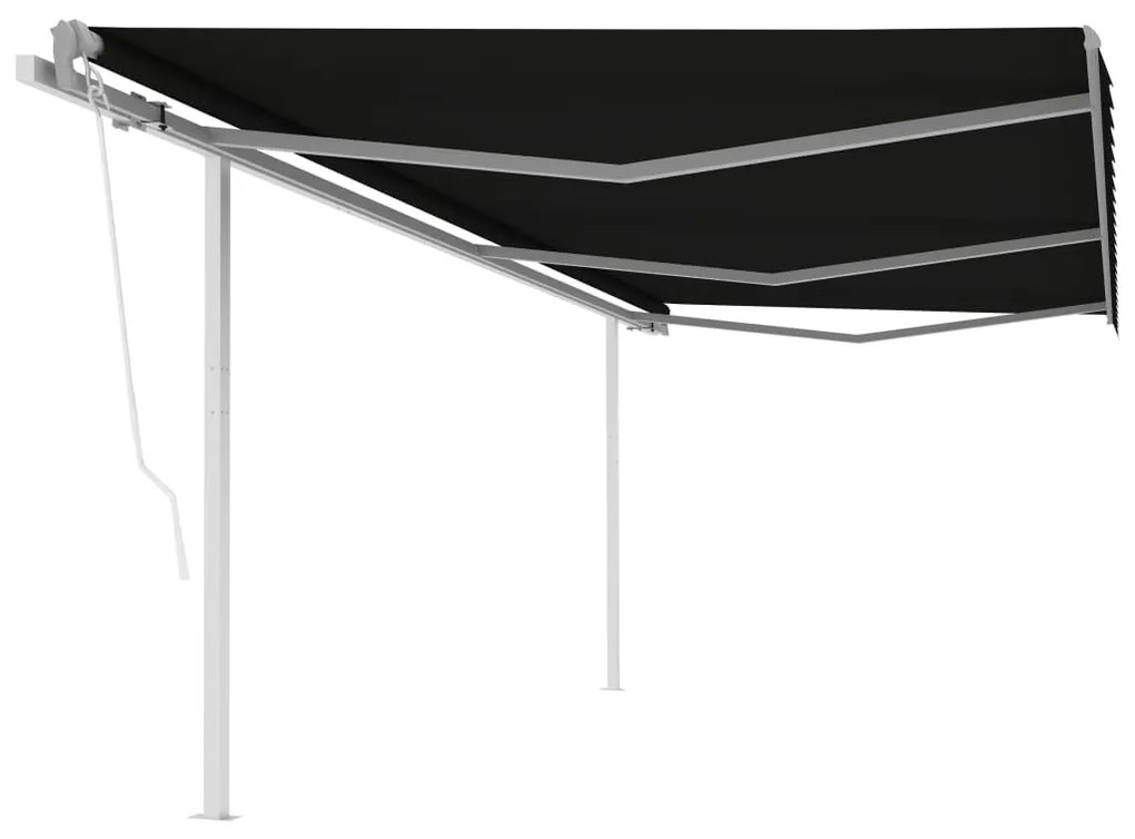 Toldo retrátil automático com postes 6x3,5 m antracite