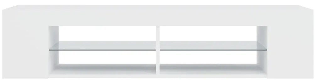 Móvel de TV com luzes LED 135x39x30 cm branco