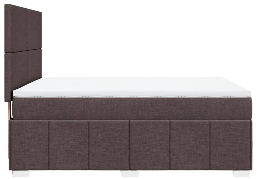 Cama com molas/colchão 140x190 cm tecido castanho-escuro