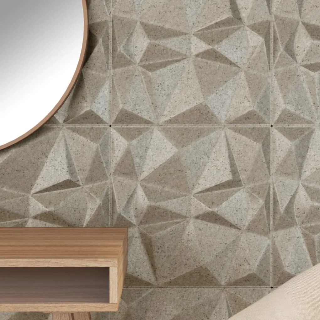 Painéis de parede 12 pcs 50x50 cm 3 m² XPS diamante betão