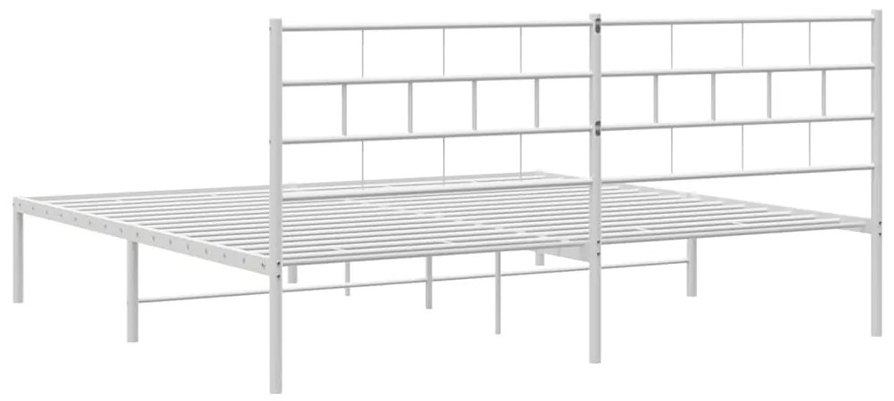 Estrutura de cama com cabeceira 183x213 cm metal branco