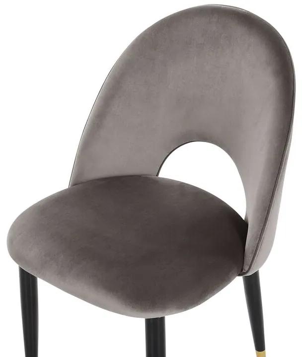 Conjunto de 2 cadeiras de jantar em veludo cinzento MAGALIA Beliani
