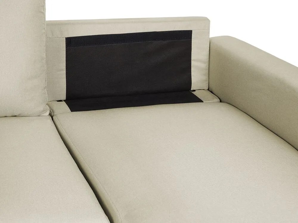 Sofá-cama de 5 lugares com arrumação em tecido creme SOMMEN Beliani