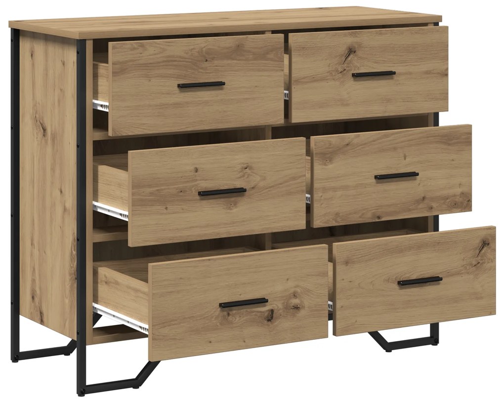 Cômoda Carvalho Artesanal 91x35.5x74.5 cm Madeira Ingenerada