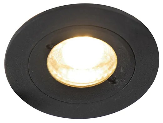 Foco embutido inteligente moderno preto redondo incluindo WiFi GU10 IP54 - Xena