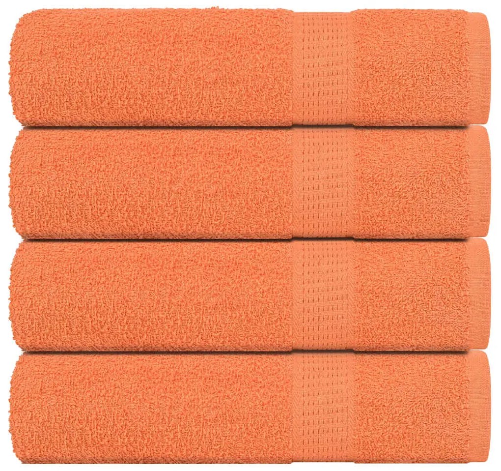 Toalhas de mãos 4 pcs 50x100 cm 360 gsm 100% algodão laranja