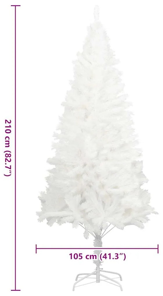 Árvore de Natal artificial agulhas realistas 210 cm branco