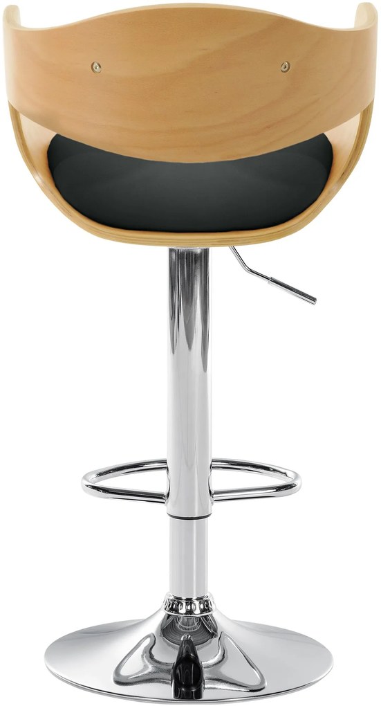 Banco de bar Kingston em couro sintético 50 x 88-102 x 48 cm Natural + Preto