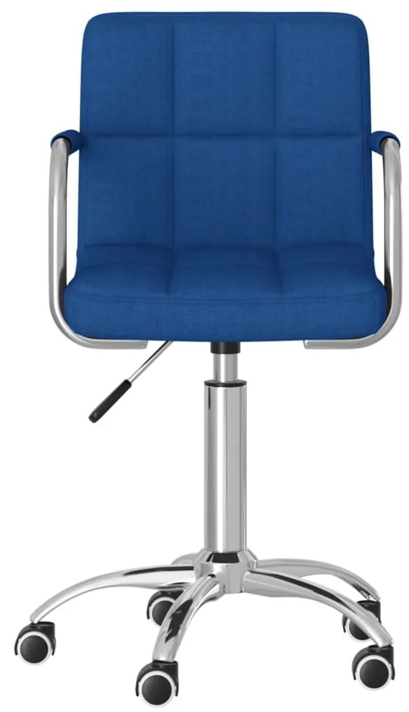 Cadeira de jantar giratória tecido azul