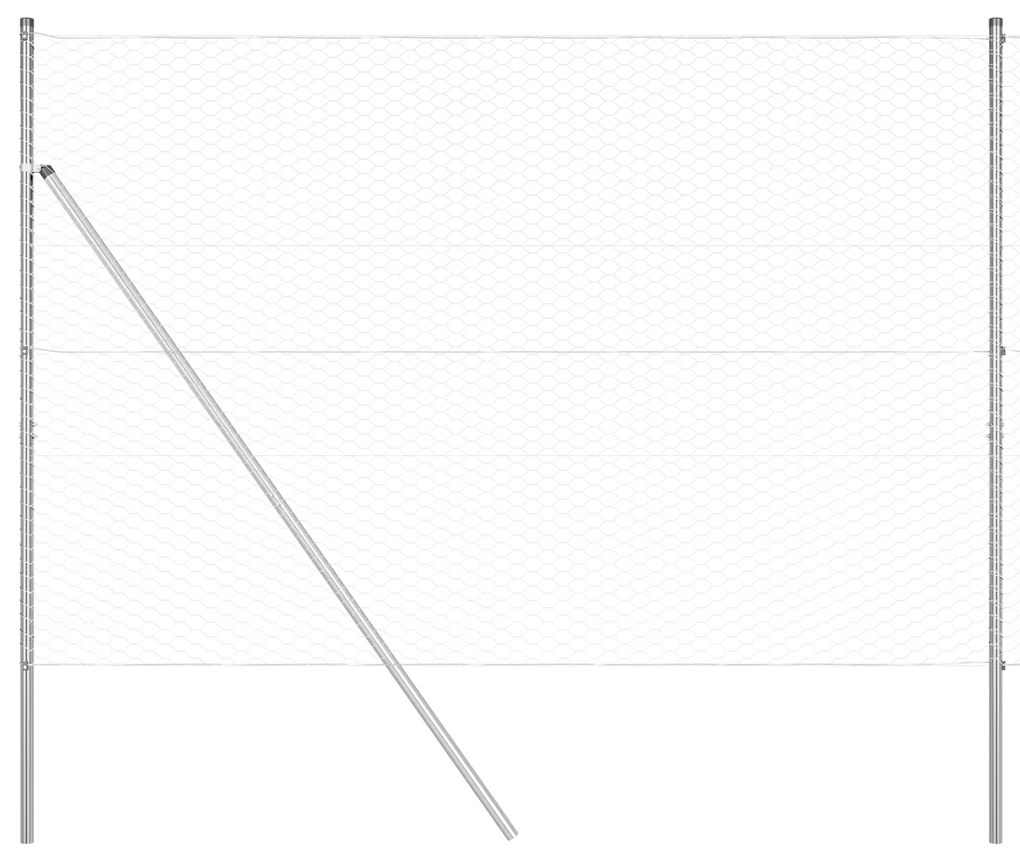 Cerca Hexagonal vidaXL 1.6x25 m Aço Galvanizado