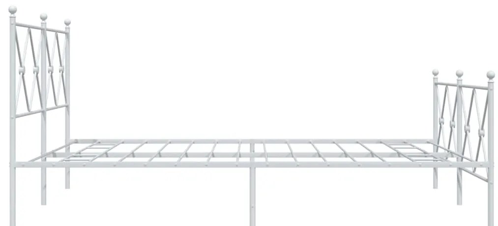 Estrutura de cama com cabeceira e pés 160x200 cm metal branco