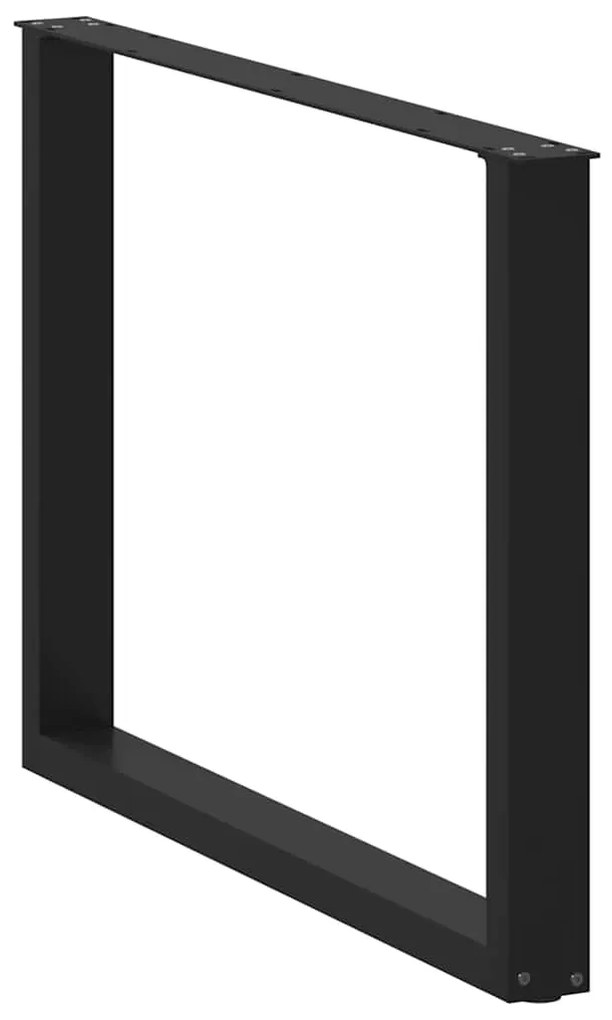 Pés para mesa de jantar em formato de U, 2 peças, preto, 100x(72-73) c
