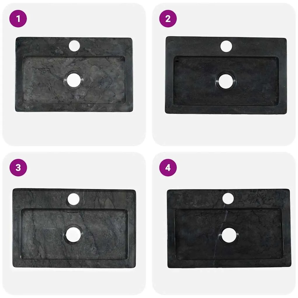 Lavatório de parede 38x24x6,5 cm mármore preto