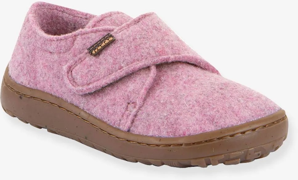 Pantufas barefoot para criança BAREFOOT WOOLY Froddo rosa mesclado