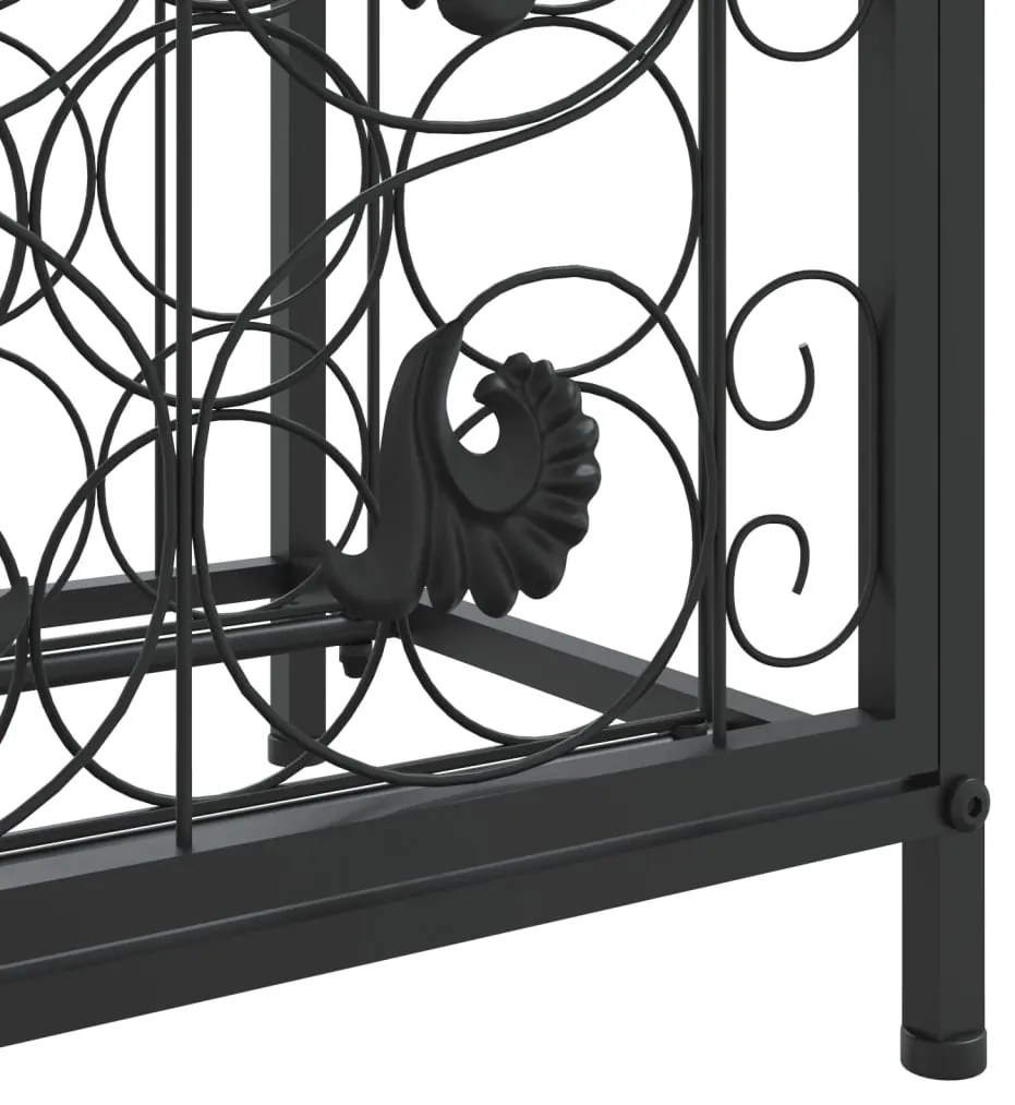 Garrafeira para 73 garrafas 45x36x200 cm ferro forjado preto