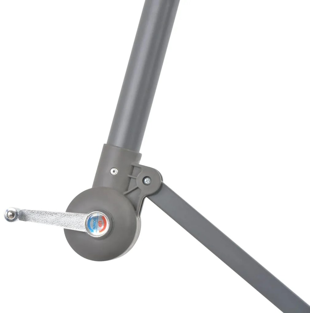 Guarda-sol de jardim cantilever c/ poste alumínio 300 cm azul