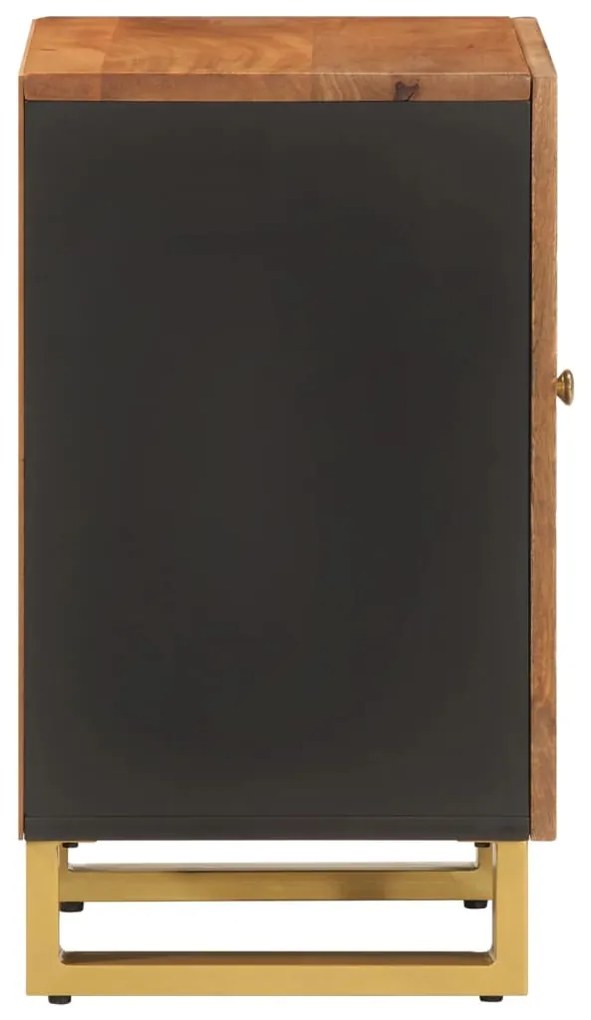 Armário casa banho 38x33,5x58cm mangueira maciça castanho/preto