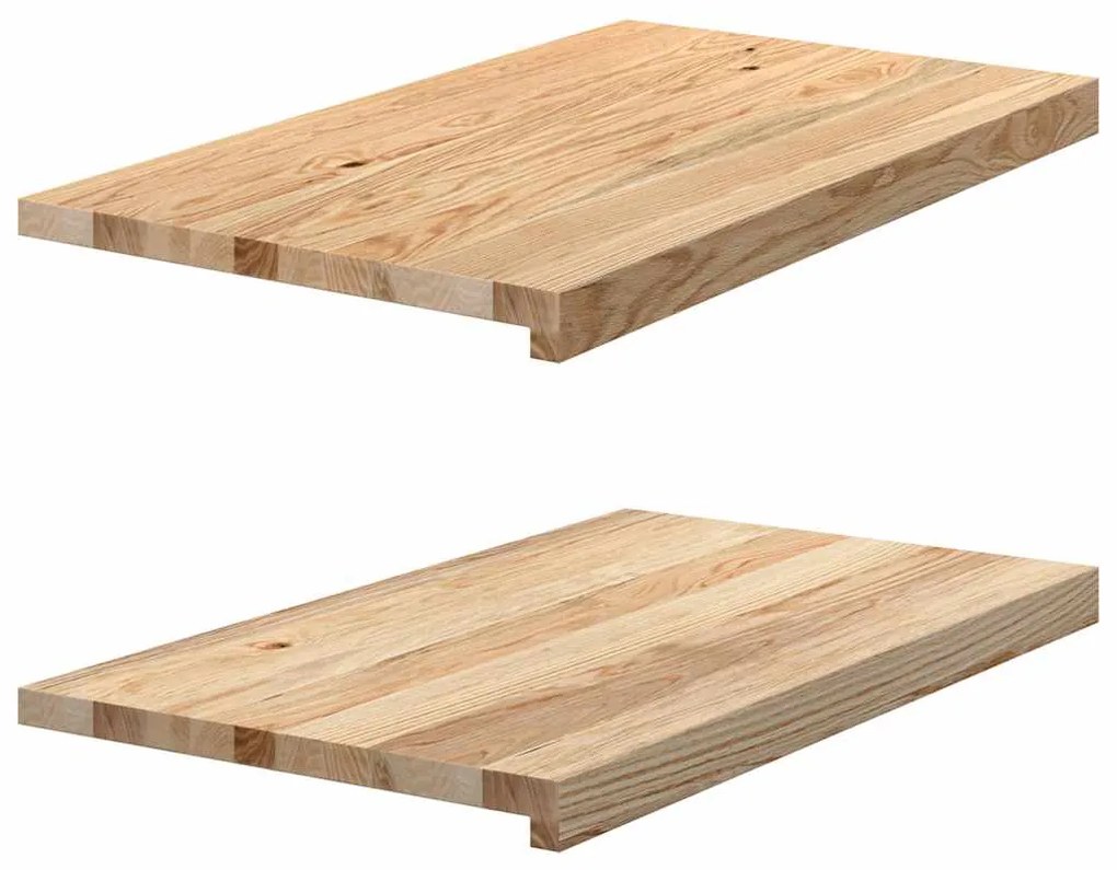 vidaXL Soleiras da janela 2 pcs 70x40x2 cm carvalho maciço não tratado
