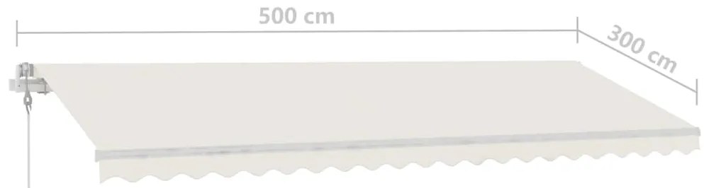 Toldo automático com LED e sensor de vento 500x300 cm cor creme
