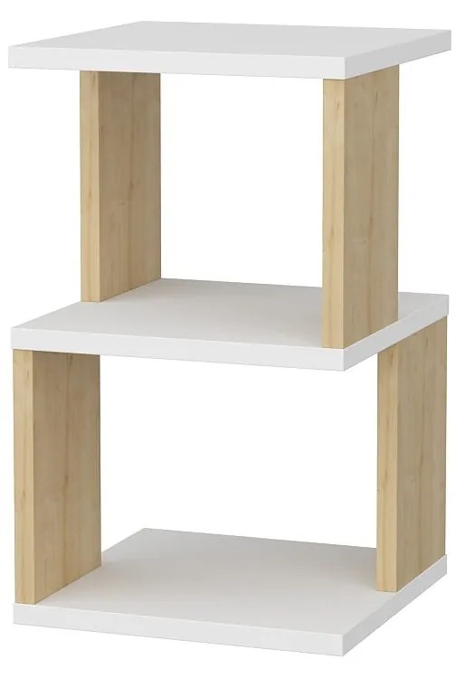 Mesinha de Cabeceira Carter – Branco Carvalho – 29,6x29,6x49,4 cm