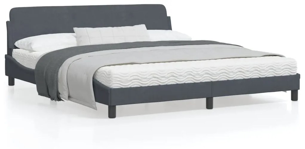 vidaXL Estrutura de cama sem colchão 180x200 cm veludo cinzento-escuro