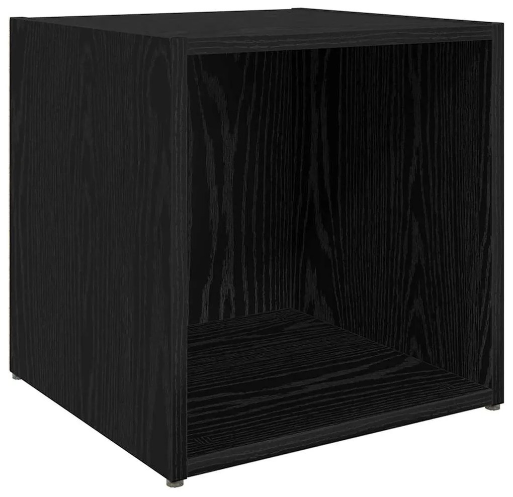 Armários de TV - 4 pcs, Carvalho Preto, 37x35x37 cm, Madeira de Engenh